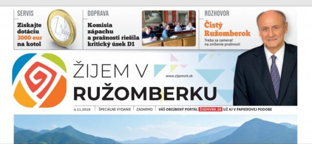Vychádza špeciálne tlačené vydanie Žijem v Ružomberku