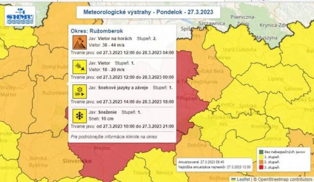 Na Liptove očakávajú mohutnú víchricu až orkán