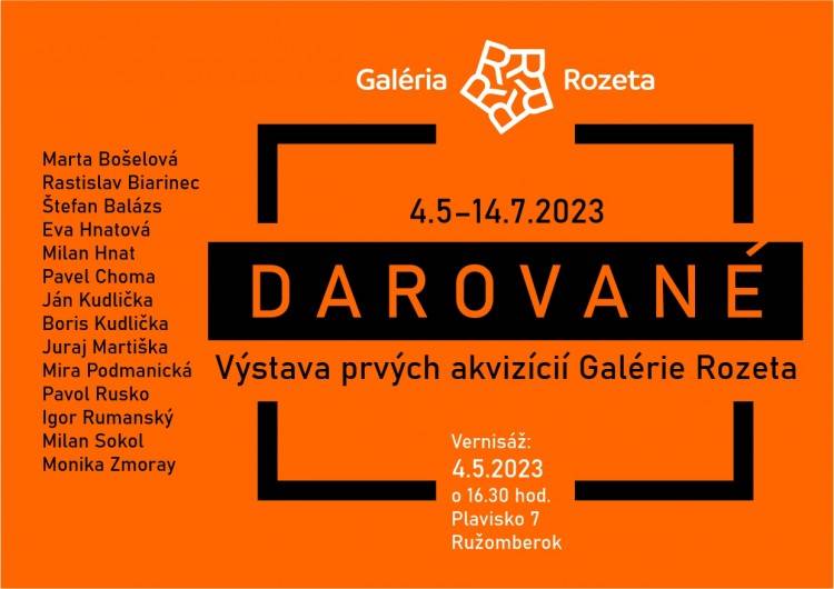 Galéria Rozeta pozýva na výstavu Darované