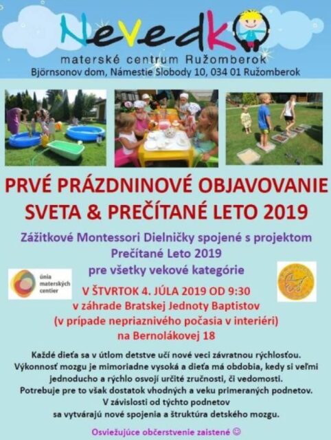 PRVÉ PRÁZDNINOVÉ OBJAVOVANIE SVETA & PREČÍTANÉ LETO 2019