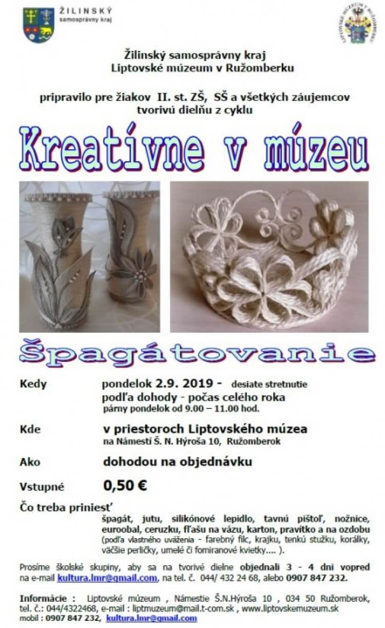 KREATÍVNE V MÚZEU: ŠPAGÁTOVANIE