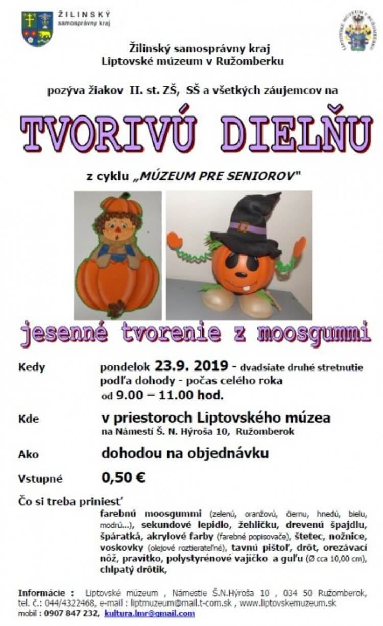 MÚZEUM PRE SENIOROV: JESENNÉ TVORENIE Z MOOSGUMMI