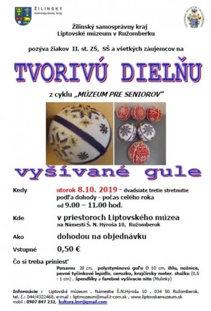MÚZEUM PRE SENIOROV: VYŠÍVANÉ GULE