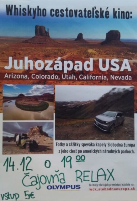 WHISKYHO CESTOVATEĽSKÉ KINO: JUHOZÁPAD USA - ARIZONA, COLORADO, UTAH, KALIFORNIA, NEVADA