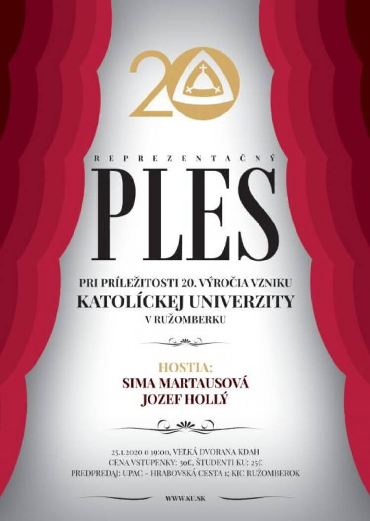 REPREZENTAČNÝ PLES PRI PRÍLEŽITOSTI 20. VÝROČIA VZNIKU KATOLÍCKEJ UNIVERZITY
