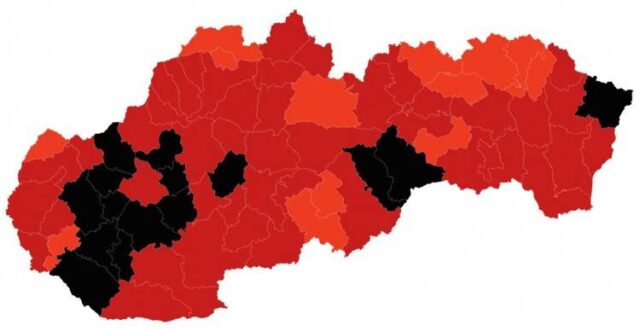 Okres Ružomberok je už bordový, platí v ňom III. stupeň varovania