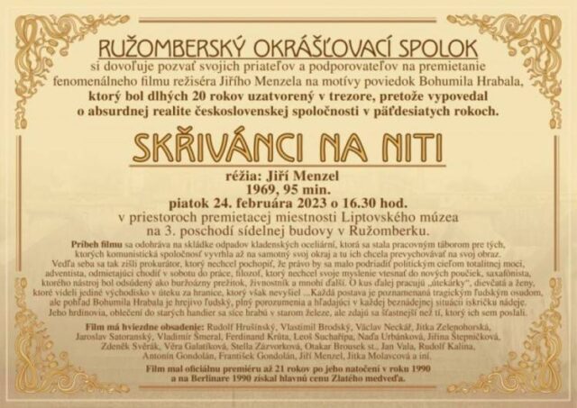 Výnimočný trezorový film v Liptovskom múzeu