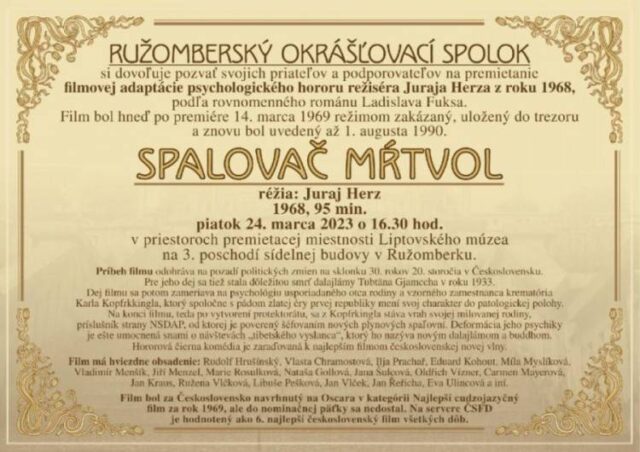 V Liptovskom múzeu Spalovač mŕtvol