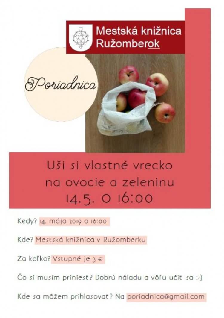 UŠI SI VLASTNÉ VRECKO NA OVOCIE A ZELENINU