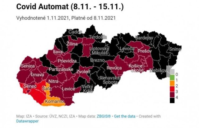 Okresy Ružomberok a Liptovský Mikuláš si vymenili farby