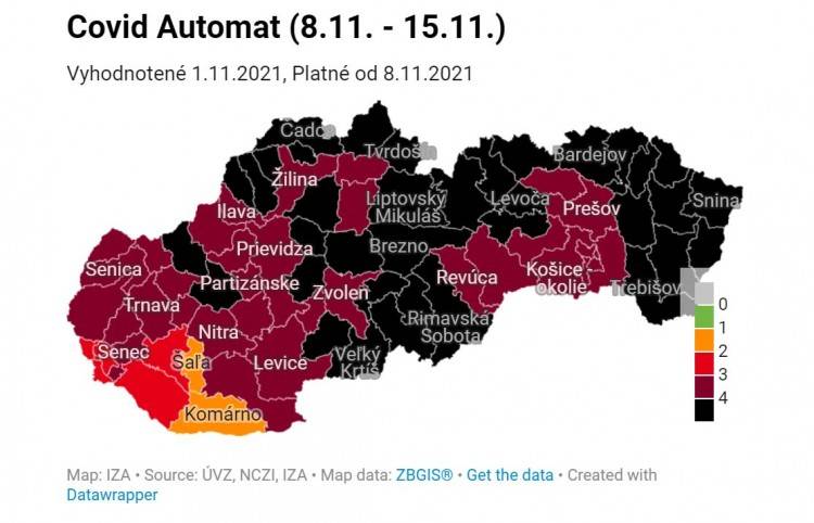 Okresy Ružomberok a Liptovský Mikuláš si vymenili farby