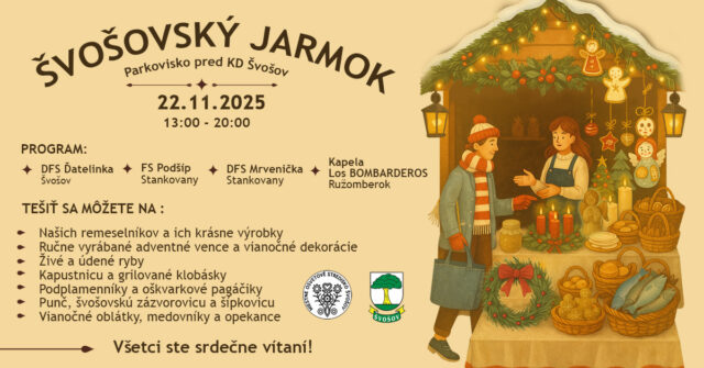 Už v sobotu Švošov zase v jarmočnom háve