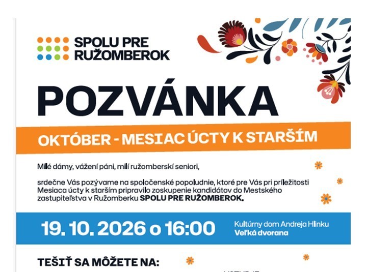 Úcta k starším patrí do každého dňa